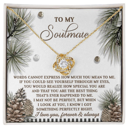 Gift for Soulmate - Perfectly Right - Love Knot Pendant Necklace - Mallard Moon Gift Shop