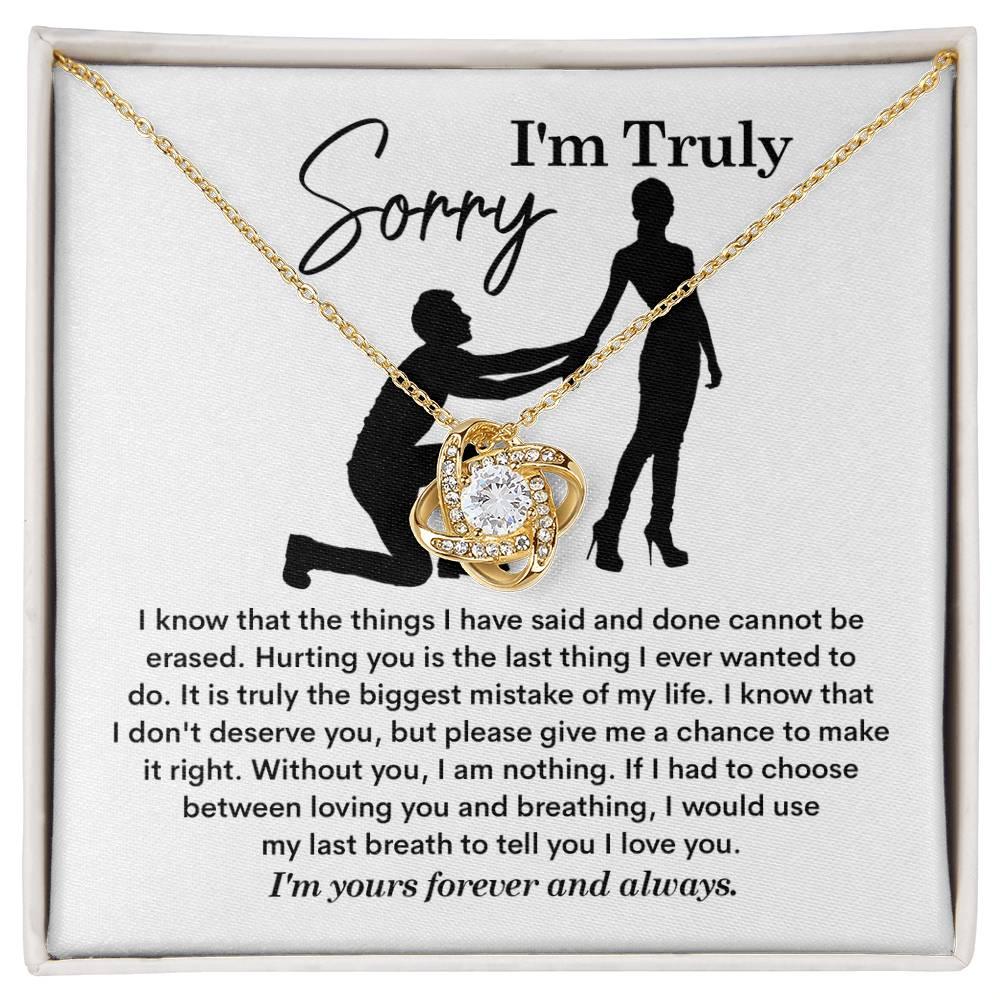 Gift for Girlfriend, Wife - Sorry, My Last Breath - Love Knot Pendant Necklace - Mallard Moon Gift Shop