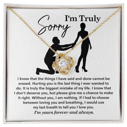 Gift for Girlfriend, Wife - Sorry, My Last Breath - Love Knot Pendant Necklace - Mallard Moon Gift Shop