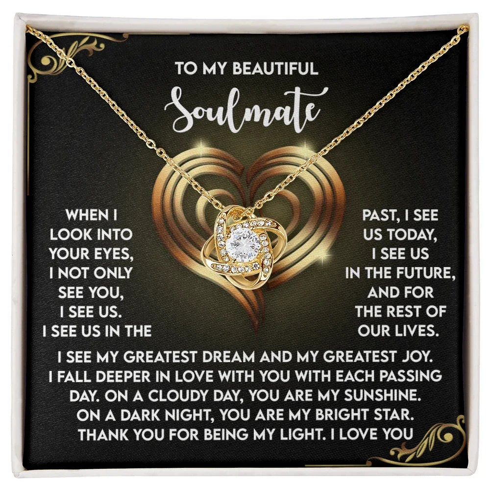 Soulmate Necklace – Celebrate Eternal Love with This Heartfelt Message and Pendant