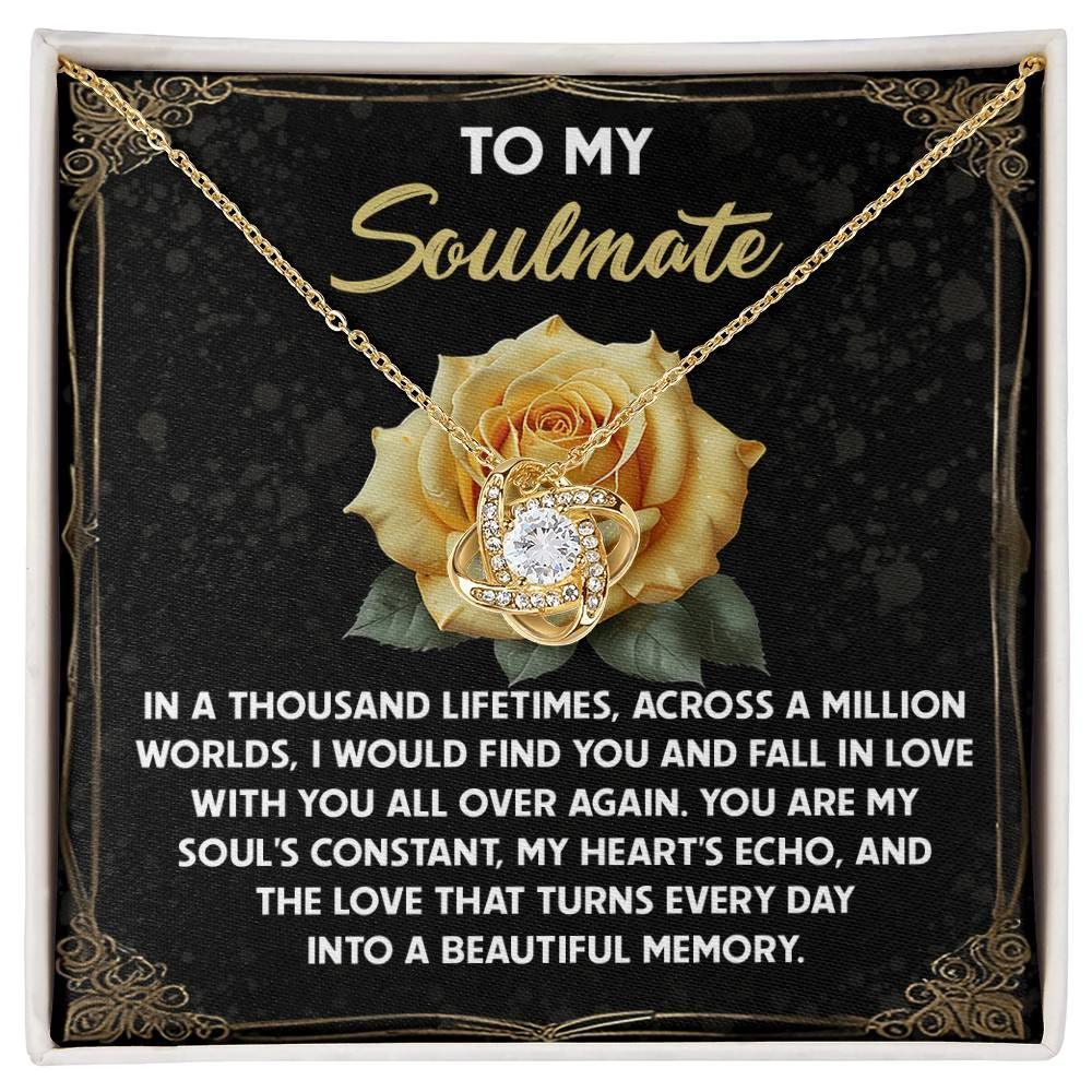 Romantic Anniversary, Valentine's Day Gift for Soulmate, Wife, Girlfriend - Beautiful Memory - Love Knot Pendant Necklace
