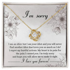 Apology Gift for Her - Sorry For The Pain I Caused You - Love Knot Pendant Necklace
