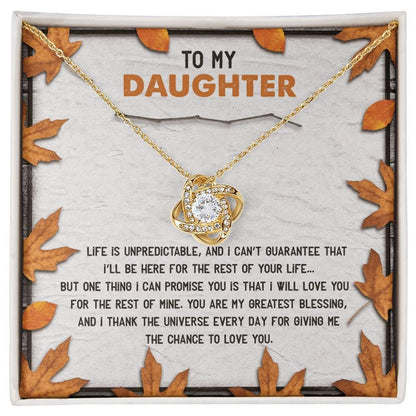 Daughter - My Greatest Blessing - Love Knot Pendant Necklace - Mallard Moon Gift Shop