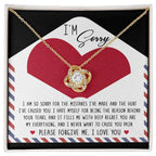 Apology Gift for Girlfriend, Wife, Soulmate - Sorry, Behind Your Tears - Love Knot Pendant Necklace