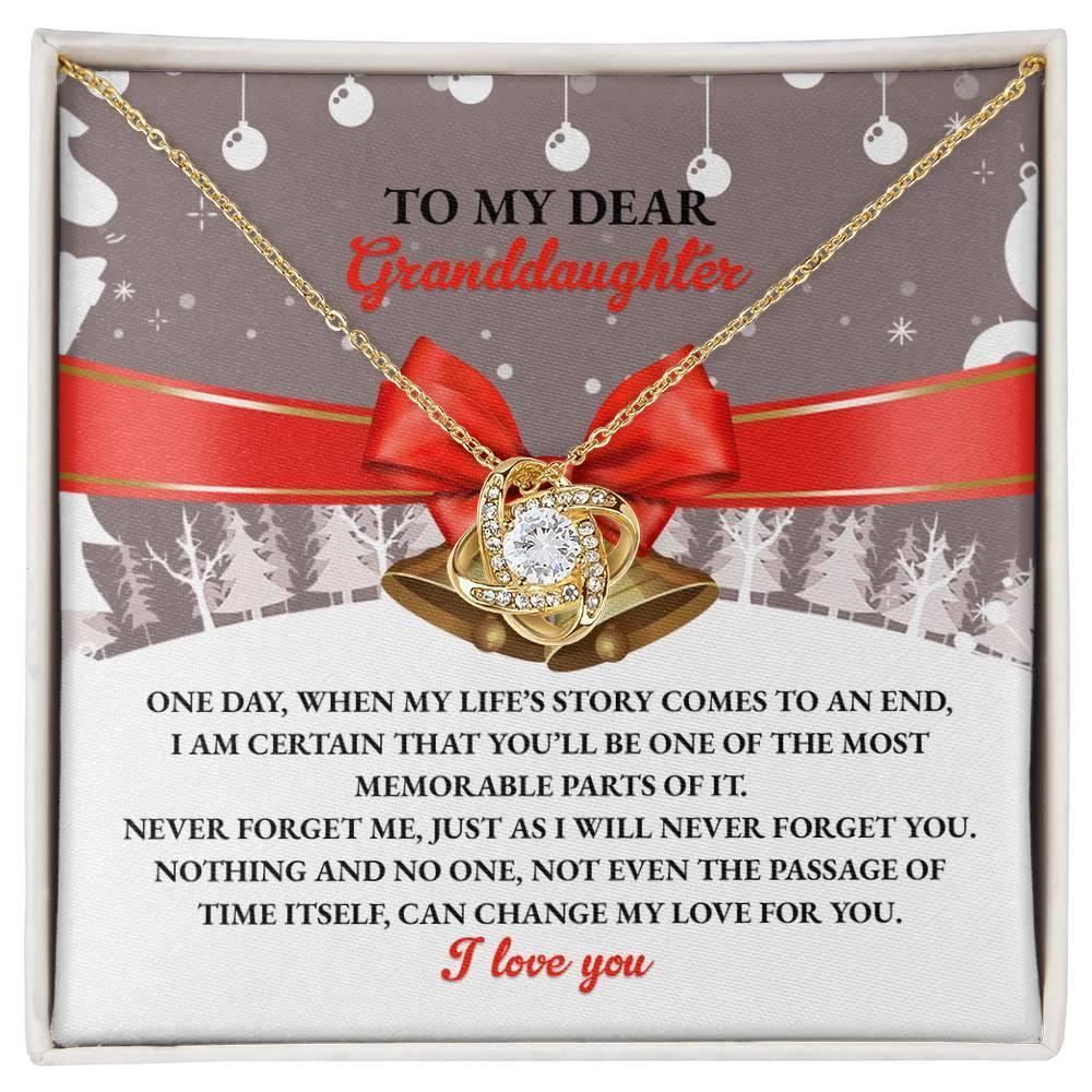 Gift for Granddaughter - Most Memorable Parts of My Life Story - Love Knot Pendant Necklace