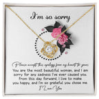 Apology Gift for Girlfriend, Wife, Soulmate - Sorry, Make You Happy - Love Knot Pendant Necklace