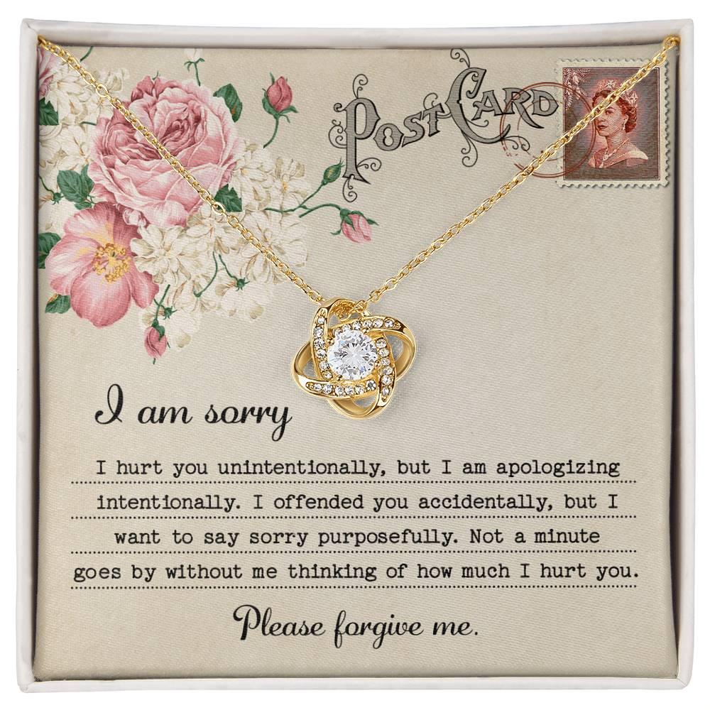 Forgive Me Gift - Sorry I Hurt You, I am Apologizing Intentionally - Love Knot Pendant Necklace - Mallard Moon Gift Shop