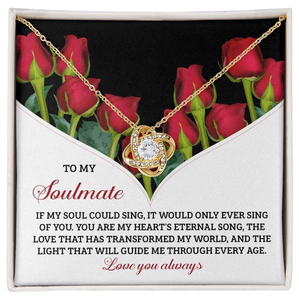 Romantic Anniversary, Valentine's Day Gift for Soulmate, Wife, Girlfriend - My Heart’s Eternal Song - Love Knot Pendant Necklace