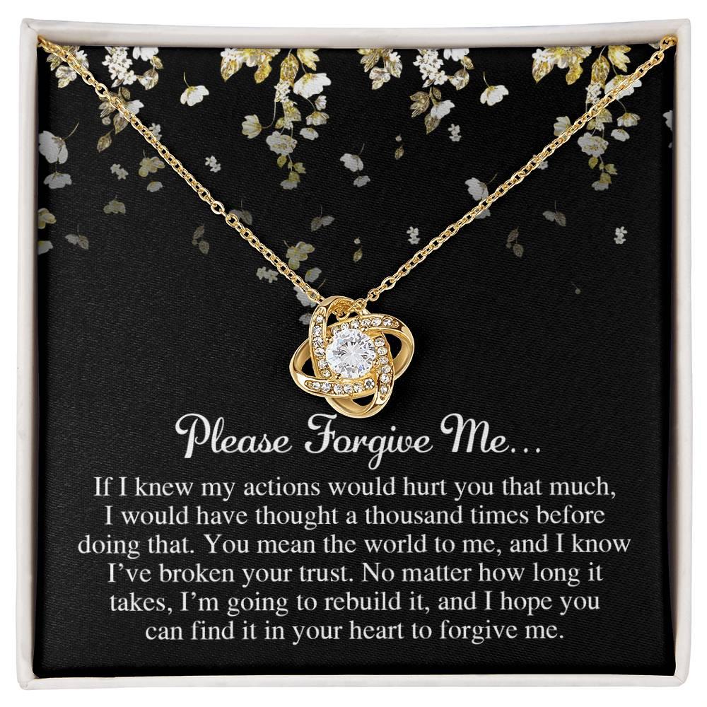 Apology Gift for Girlfriend, Wife, Soulmate - Sorry, Broken Your Trust - Love Knot Pendant Necklace - Mallard Moon Gift Shop