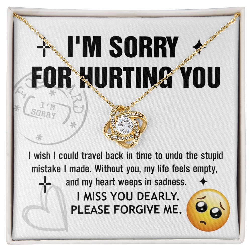 Apology Gift for Girlfriend, Wife, Soulmate - Sorry, Travel Back - Love Knot Pendant Necklace - Mallard Moon Gift Shop