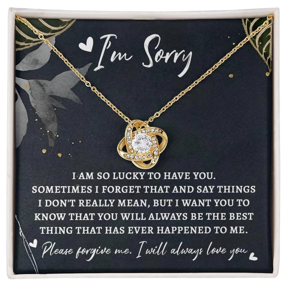 Apology Gift - Sorry, The Best Thing - Love Knot Pendant Necklace