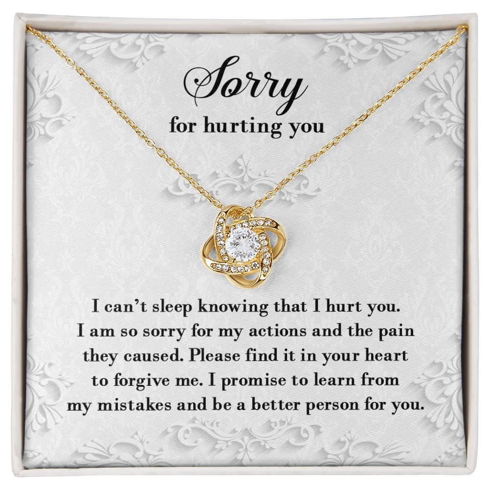 Apology Gift for Girlfriend, Wife, Soulmate - Sorry, Can’t Sleep - Love Knot Pendant Necklace - Mallard Moon Gift Shop