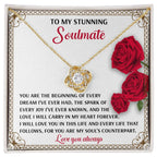 Romantic Soulmate Gift – In My Heart Forever - Love Knot Necklace Pendant with Meaningful Message Card