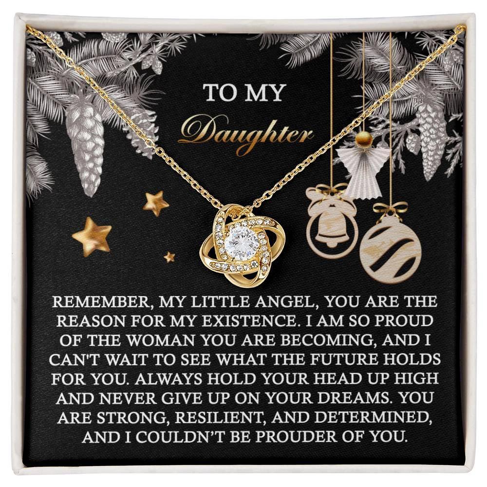 Gift for Daughter - Prouder Of You - Love Knot Pendant Necklace