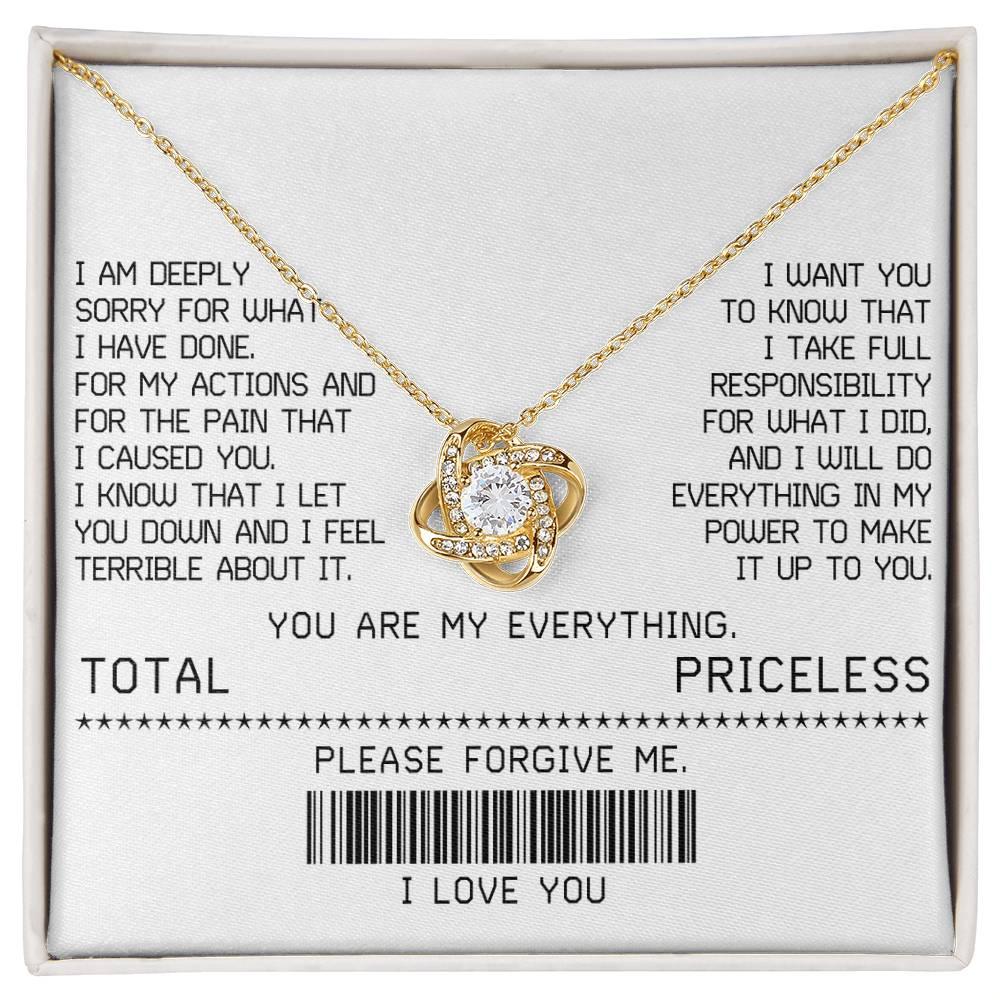 Gift for Girlfriend, Wife - Sorry, Make It Up - Love Knot Pendant Necklace - Mallard Moon Gift Shop