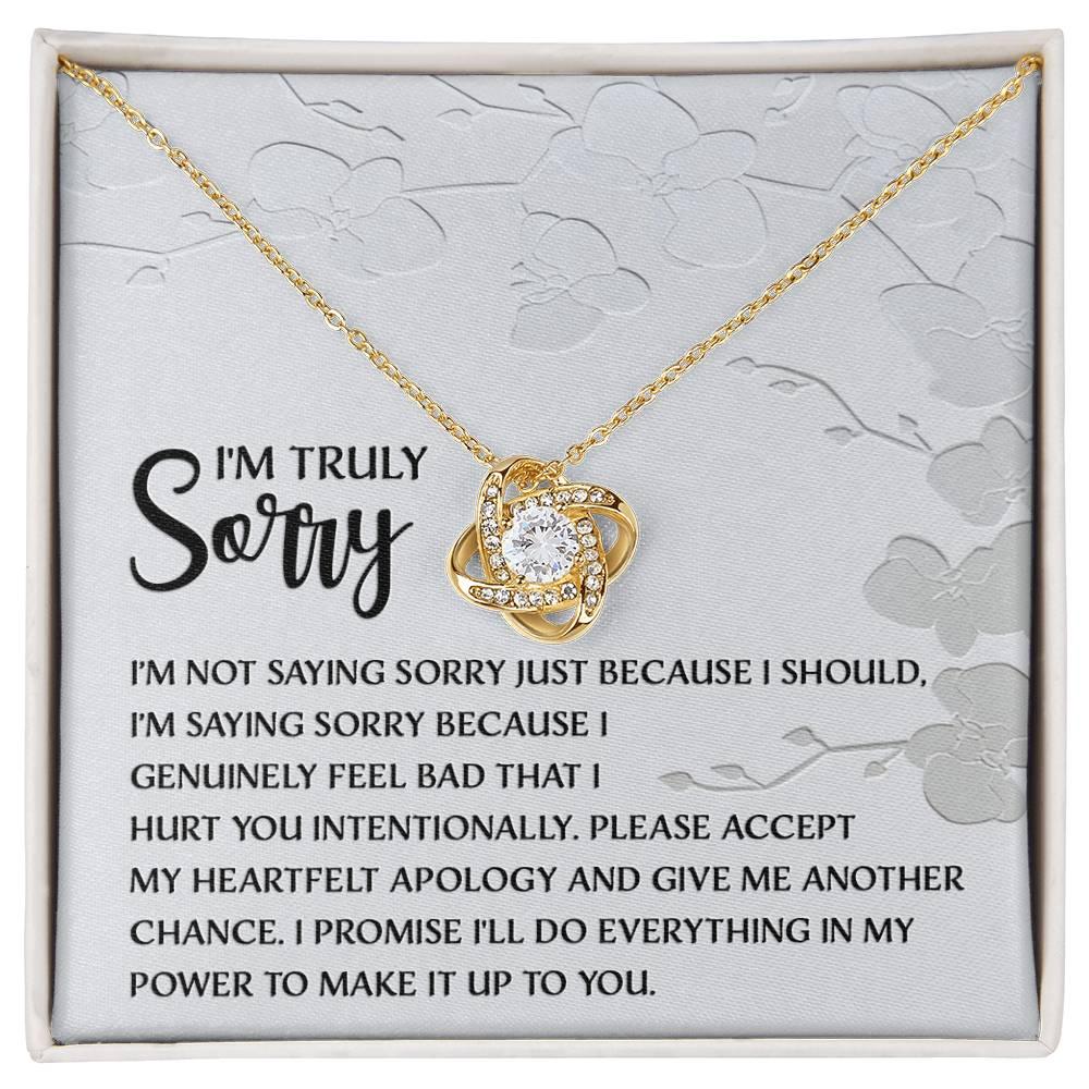 Apology Gift for Girlfriend, Wife, Soulmate - Sorry, Feel Bad - Love Knot Pendant Necklace - Mallard Moon Gift Shop