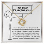 Apology Gift for Girlfriend, Wife, Soulmate - Sorry, Missing Piece - Love Knot Pendant Necklace