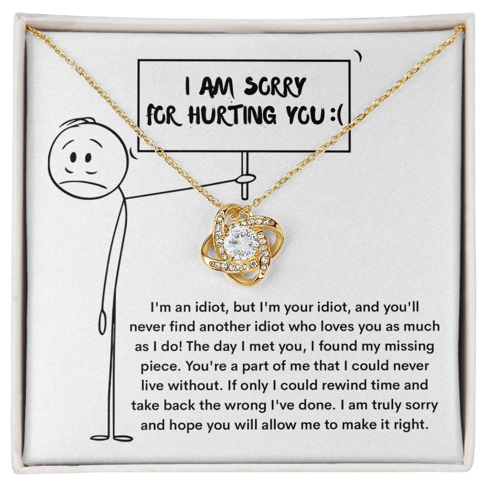 Apology Gift for Girlfriend, Wife, Soulmate - Sorry, Missing Piece - Love Knot Pendant Necklace - Mallard Moon Gift Shop