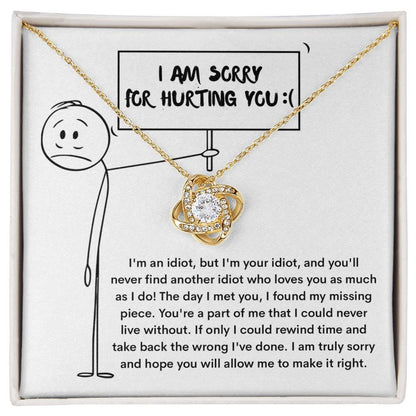 Apology Gift for Girlfriend, Wife, Soulmate - Sorry, Missing Piece - Love Knot Pendant Necklace - Mallard Moon Gift Shop
