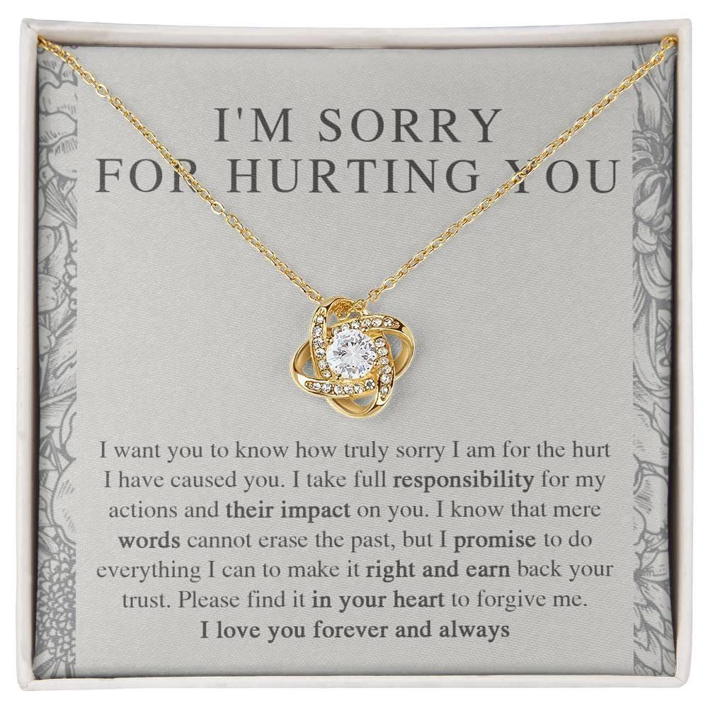 Apology Gift - I'm Sorry, I Promise to Do Everything - Love Knot Pendant Necklace