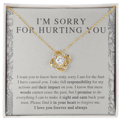 Apology Gift - I'm Sorry, I Promise to Do Everything - Love Knot Pendant Necklace - Mallard Moon Gift Shop