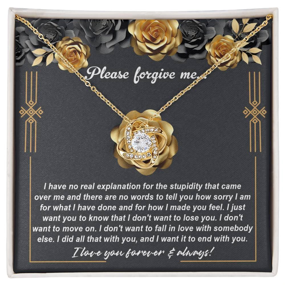 Gift for Girlfriend, Wife - Sorry, End With You - Love Knot Pendant Necklace - Mallard Moon Gift Shop