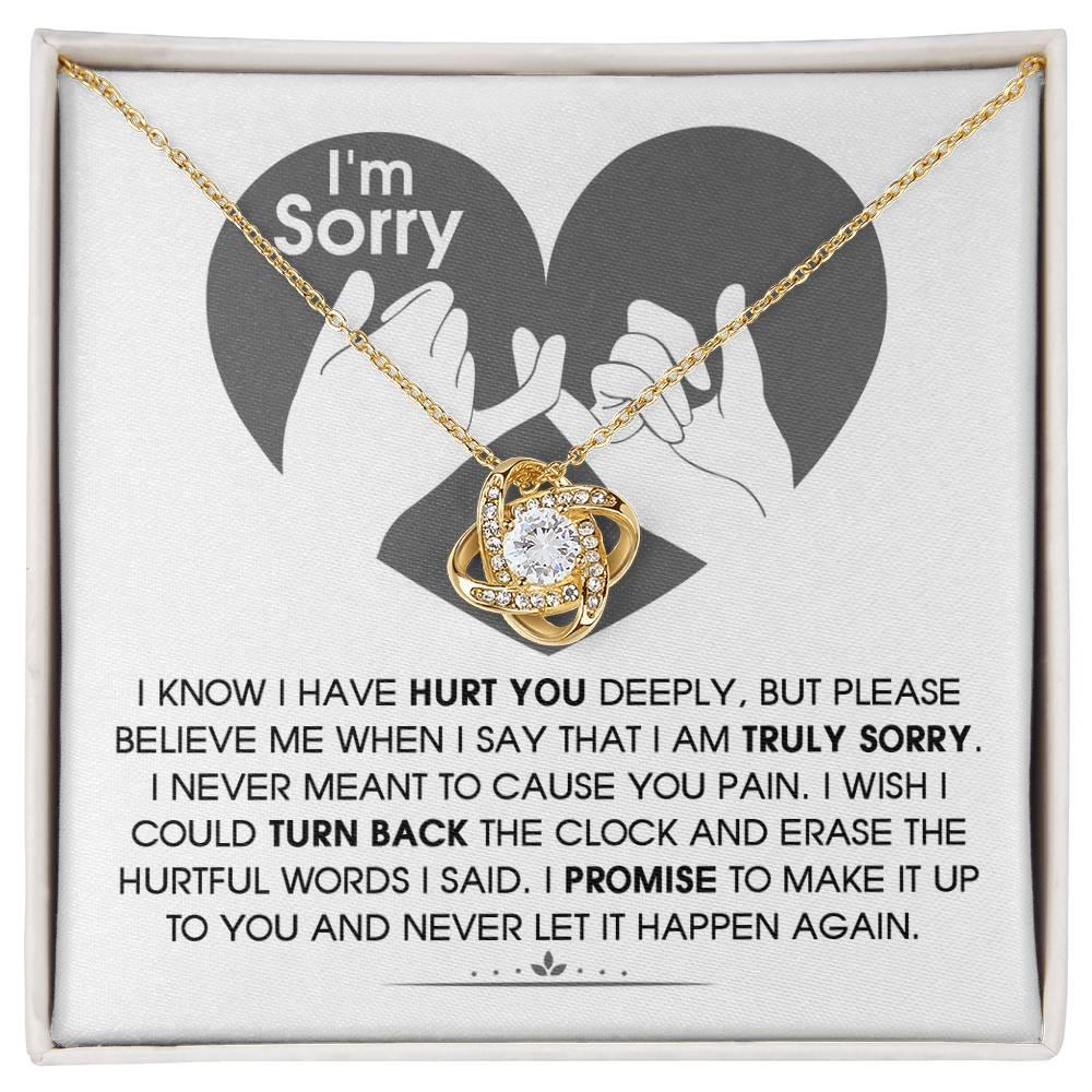 Apology Gift for Girlfriend, Wife, Soulmate - Sorry, Hurtful Words - Love Knot Pendant Necklace - Mallard Moon Gift Shop