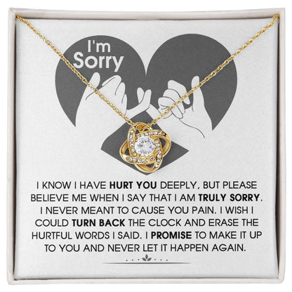 Apology Gift for Girlfriend, Wife, Soulmate - Sorry, Hurtful Words - Love Knot Pendant Necklace - Mallard Moon Gift Shop
