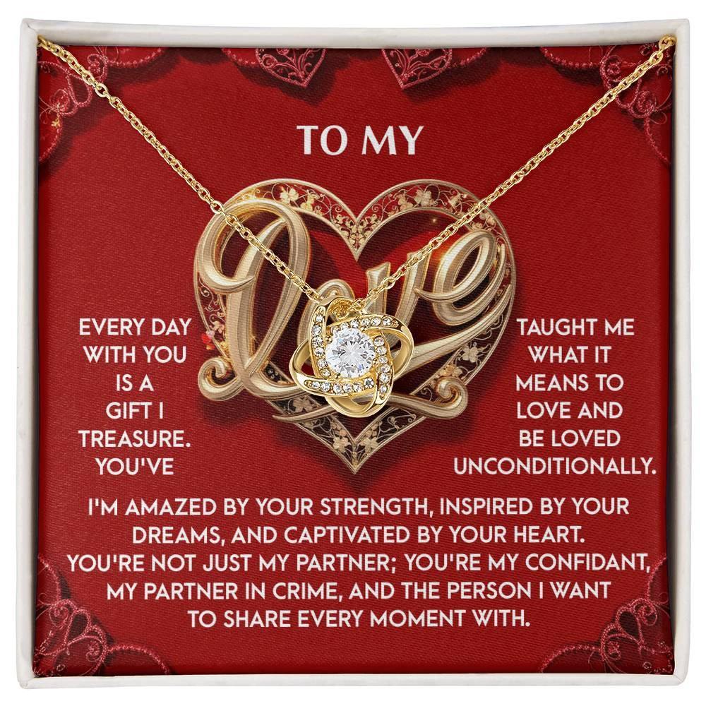 Romantic Valentine's Day, Anniversary, or Birthday Gift for Soulmate, Wife or Girlfriend Love Knot Pendant Necklace