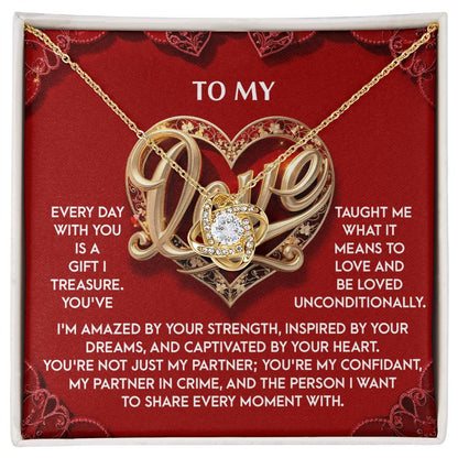Romantic Valentine's Day, Anniversary, or Birthday Gift for Soulmate, Wife or Girlfriend Love Knot Pendant Necklace - Mallard Moon Gift Shop