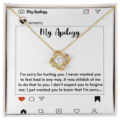 Gift for Girlfriend, Wife - Sorry, My Apology - Love Knot Pendant Necklace - Mallard Moon Gift Shop