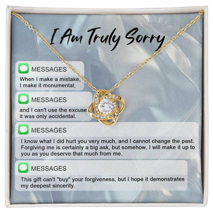 Gift for Girlfriend, Wife - Sorry, Make A Mistake - Love Knot Pendant Necklace - Mallard Moon Gift Shop