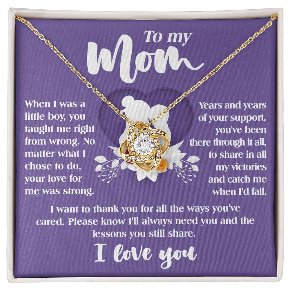 Gift for Mom from Son All the Ways You've Cared - Love Knot Necklace