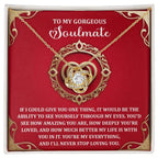 Romantic Anniversary, Valentine's Day Gift for Soulmate, Wife, Girlfriend - Through My Eyes - Love Knot Pendant Necklace