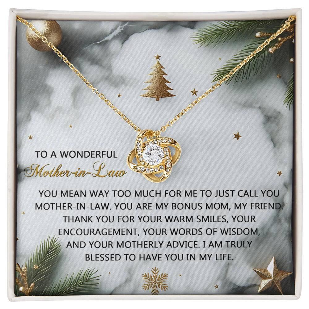 Gift for Mother-in-Law - Motherly Advice - Love Knot Pendant Necklace