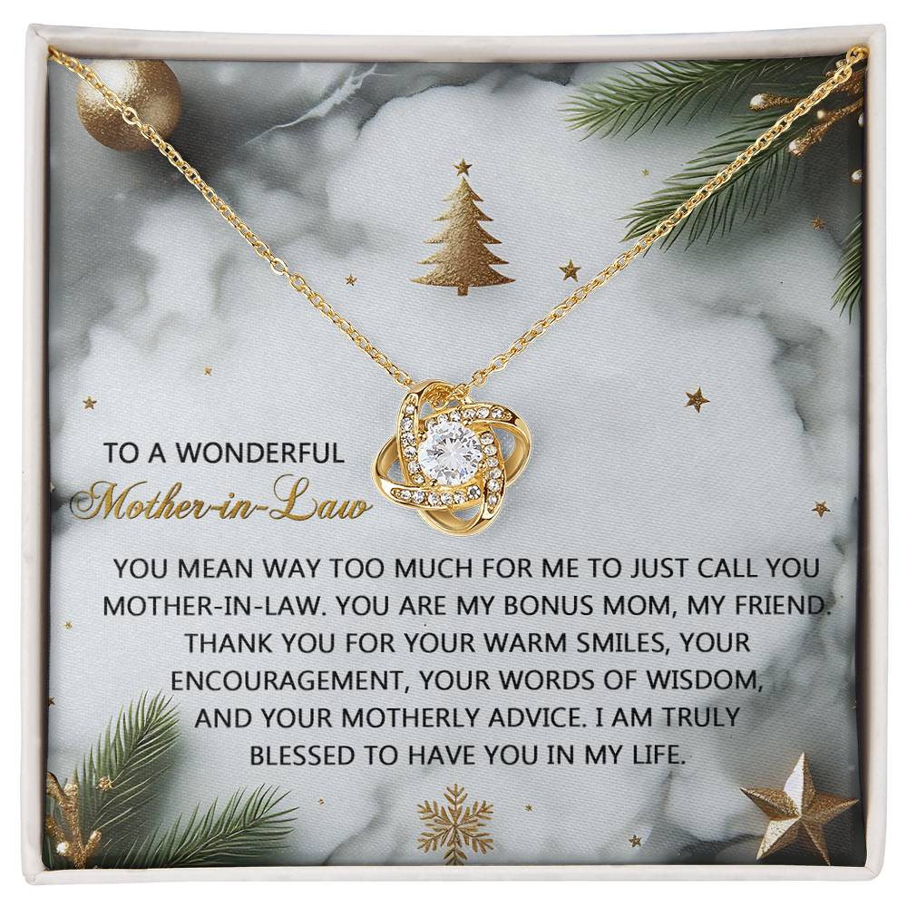 Gift for Mother-in-Law - Motherly Advice - Love Knot Pendant Necklace - Mallard Moon Gift Shop