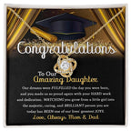 Daughter Graduation Jewelry Necklace with Message Card from Mom and Dad - You Made Us So Proud