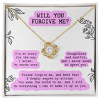 Apology Gift for Girlfriend, Wife, Soulmate - Sorry, Never Meant To Upset You - Love Knot Pendant Necklace