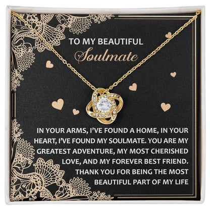 Romantic Anniversary, Valentine's Day Gift for Soulmate, Wife, Girlfriend - The Most Beautiful Part of My Life. - Love Knot Pendant Necklace - Mallard Moon Gift Shop