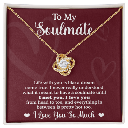 Gift for Soulmate - Life With You Is Like a Dream - Love Knot Necklace - Mallard Moon Gift Shop