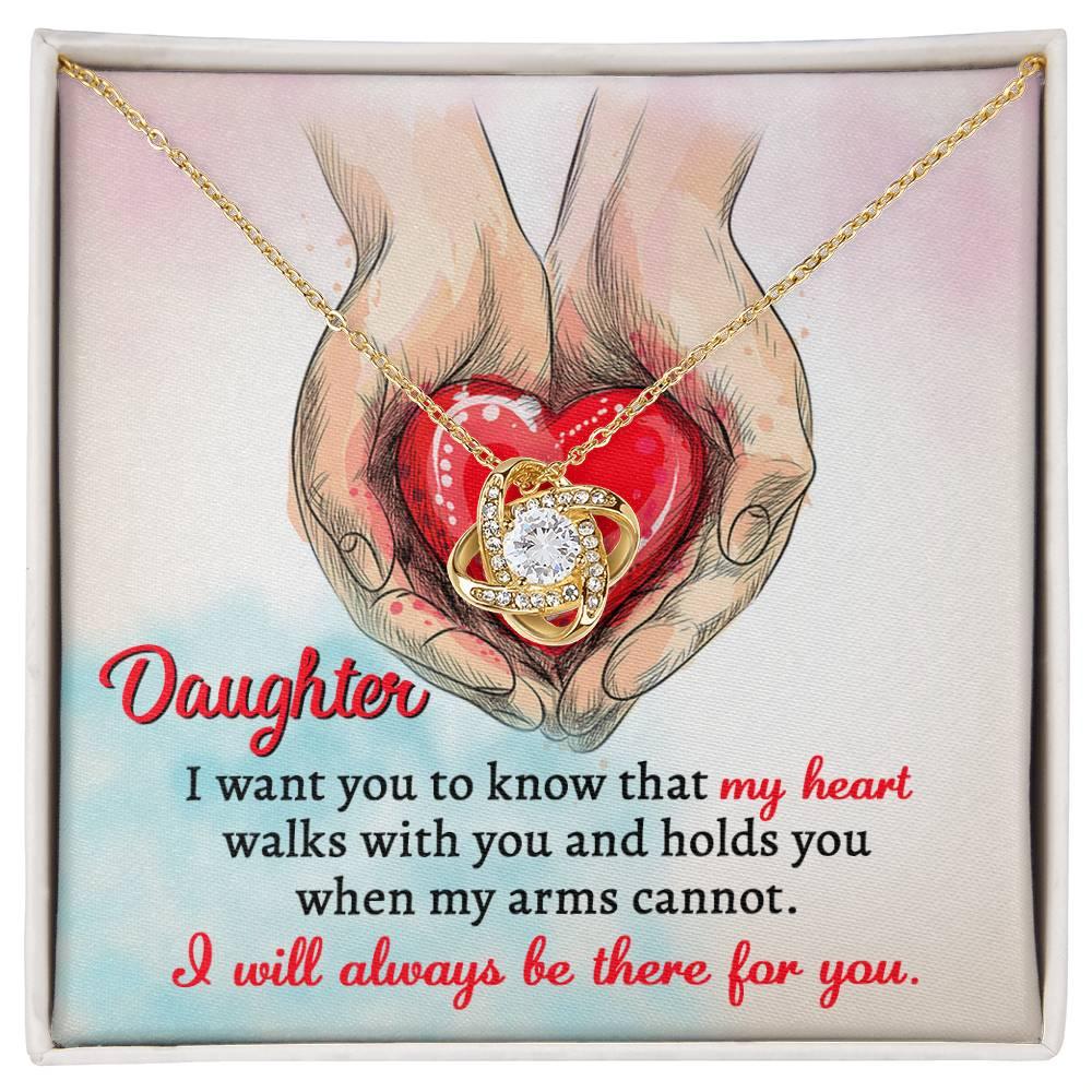 Gift for Daughter- I Will Always Be There Love Knot Pendant Necklace - Mallard Moon Gift Shop
