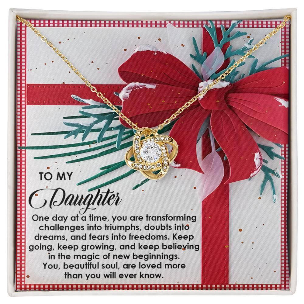 Gift for Daughter - Beautiful Soul - Love Knot Pendant Necklace