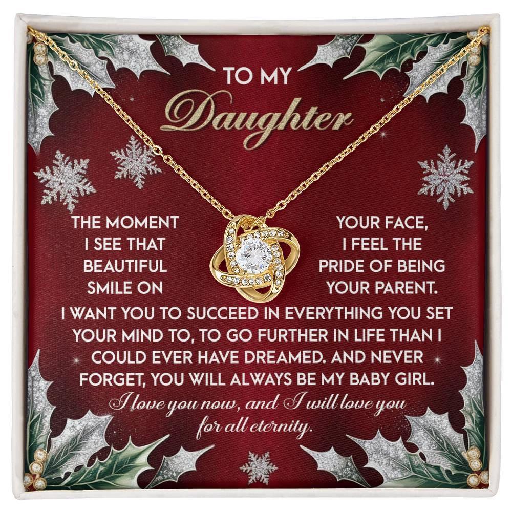 Gift for Daughter - All Eternity - Love Knot Pendant Necklace