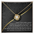 Apology Gift for Girlfriend, Wife, Soulmate-Sorry, Turn Your Back-Love Knot Pendant Necklace
