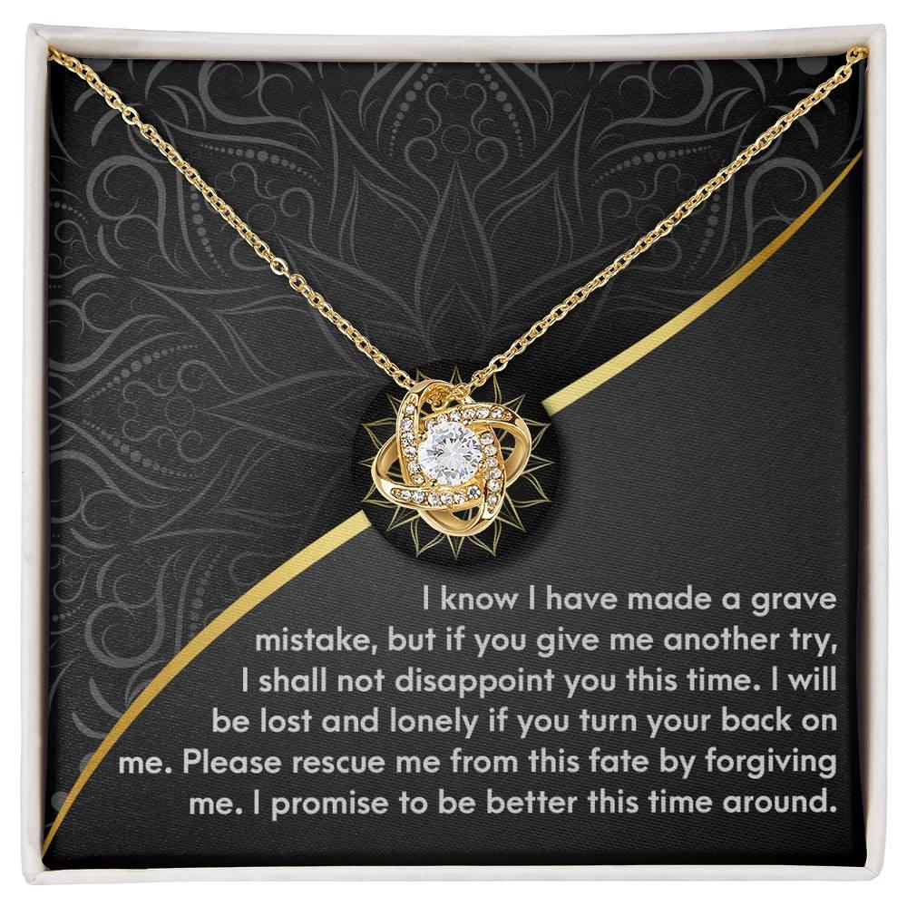 Apology Gift for Girlfriend, Wife, Soulmate-Sorry, Turn Your Back-Love Knot Pendant Necklace - Mallard Moon Gift Shop