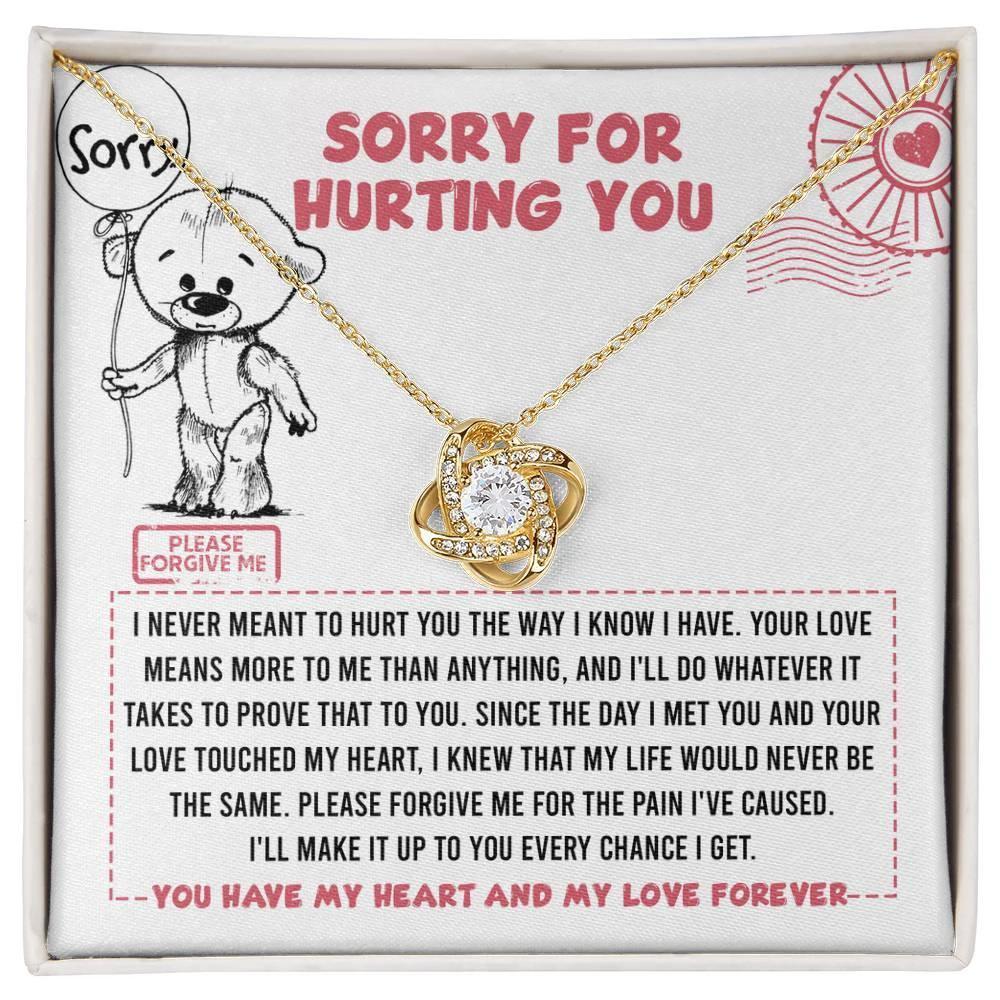 Apology Gift for Girlfriend, Wife, Soulmate - Sorry, Every Chance - Love Knot Pendant Necklace