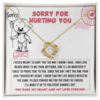 Apology Gift for Girlfriend, Wife, Soulmate - Sorry, Every Chance - Love Knot Pendant Necklace