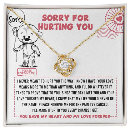 Apology Gift for Girlfriend, Wife, Soulmate - Sorry, Every Chance - Love Knot Pendant Necklace - Mallard Moon Gift Shop