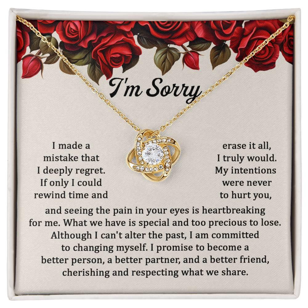 Gift for Girlfriend, Wife - Sorry, Precious To Lose - Love Knot Pendant Necklace - Mallard Moon Gift Shop