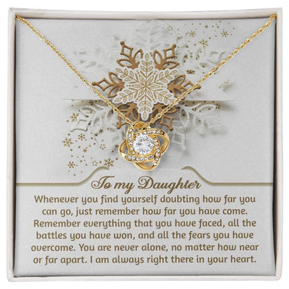 Gift for Daughter - You Are Never Alone - Love Knot Pendant Necklace - Mallard Moon Gift Shop